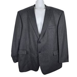 Joseph & Feiss Men's Classic Gray Herringbone Blazer 100% Lambswool Size 50R